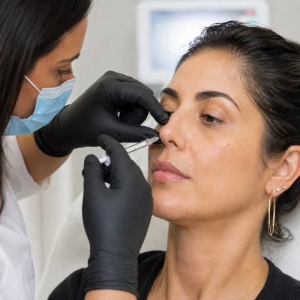 Médico evaluando armonización facial en paciente durante consulta en clínica Misul, Santiago - Imagen 3